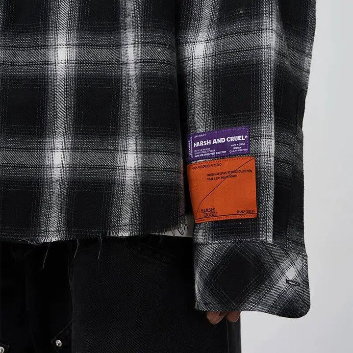 Black Flannel Plaid Shirt