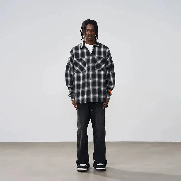 Black Flannel Plaid Shirt
