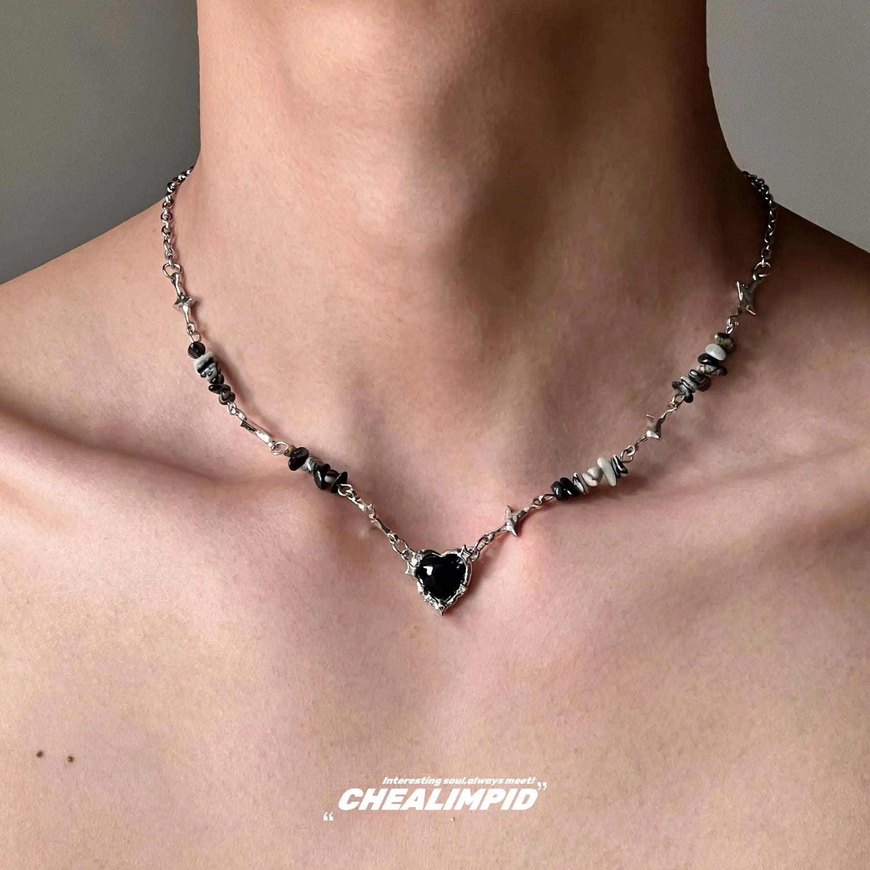 Black Heart Pendant Necklace