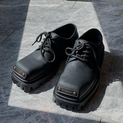 Black Lace-Up Leather Shoes 41 EU / 8.5 US / Black
