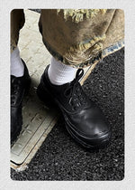 Black Lace-up Leather Shoes