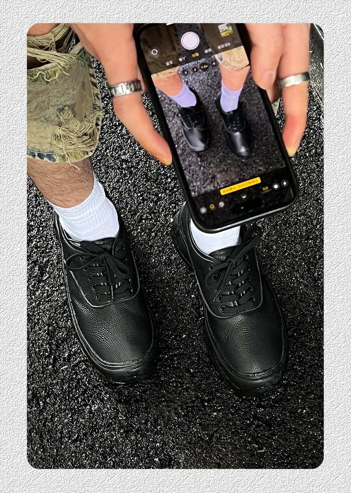 Black Lace-up Leather Shoes