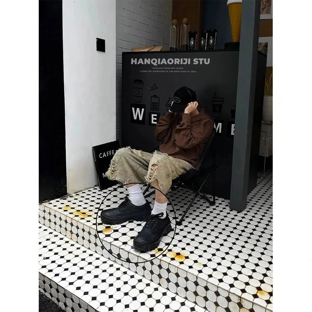 Black Lace-up Leather Shoes