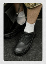 Black Lace-up Leather Shoes