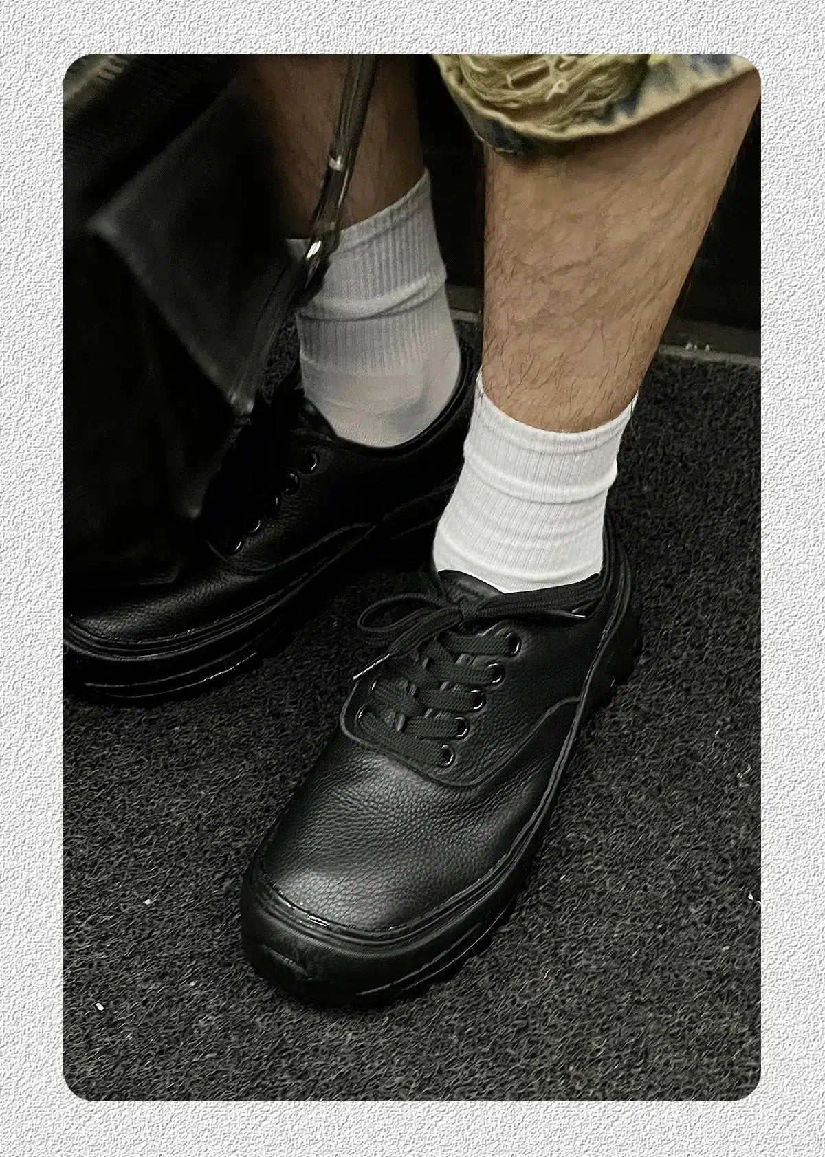 Black Lace-up Leather Shoes