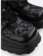 Black Leather Chunky Sneakers
