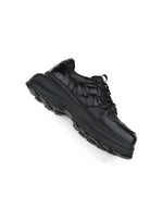 Black Leather Chunky Sneakers