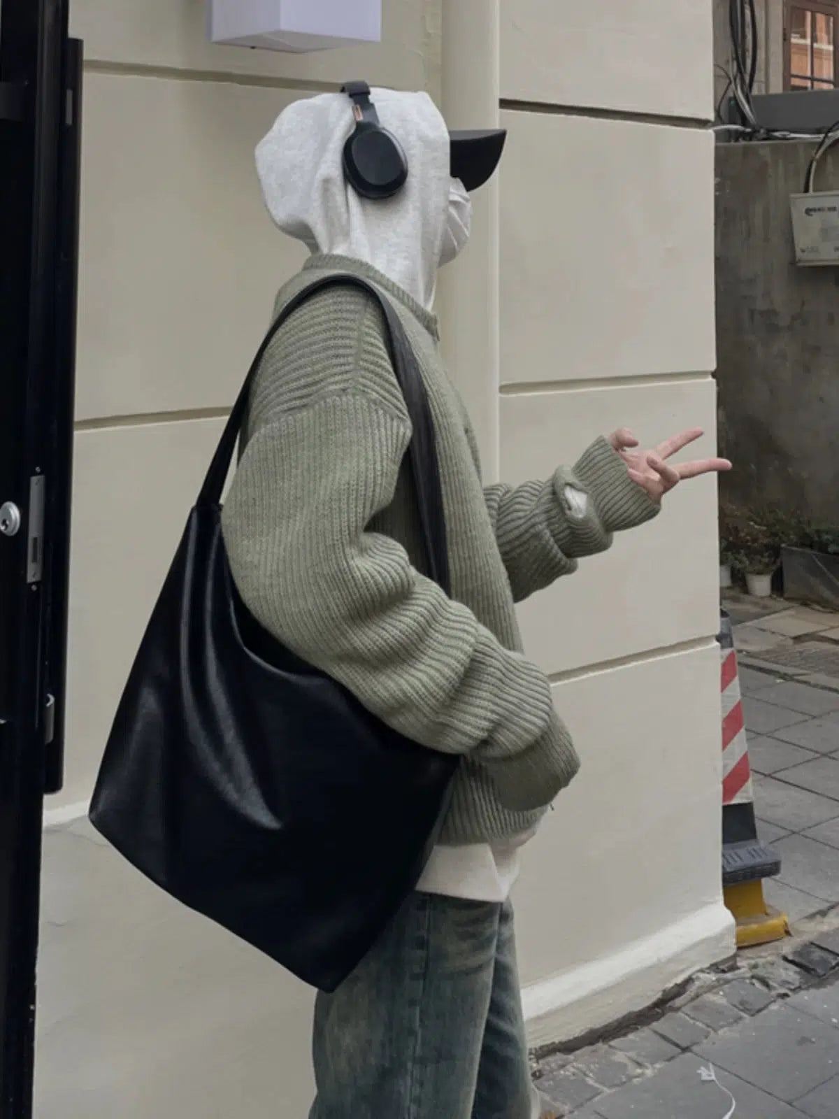 Black Leather Crossbody Bag