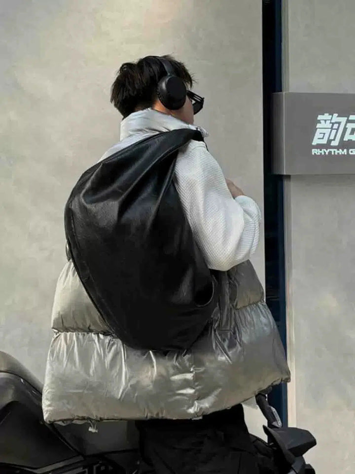 Black Leather Hobo Bag