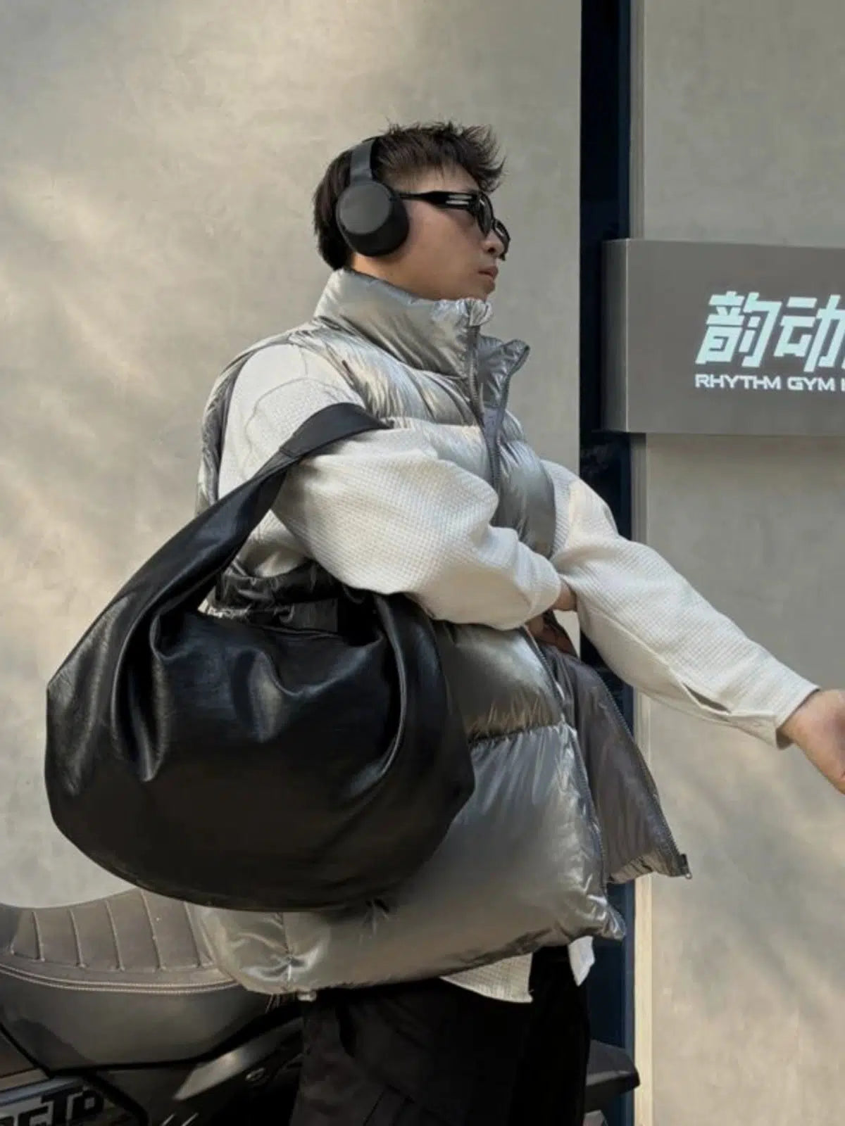 Black Leather Hobo Bag