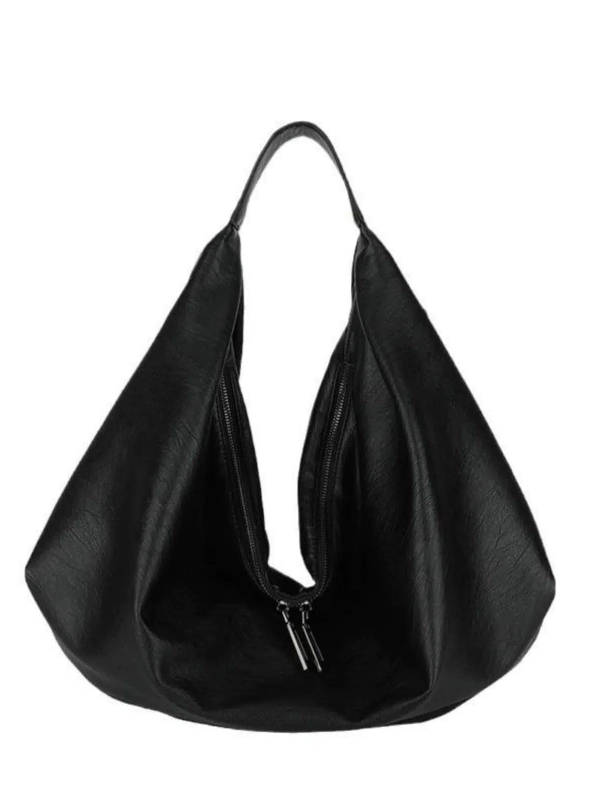 Black Leather Hobo Bag