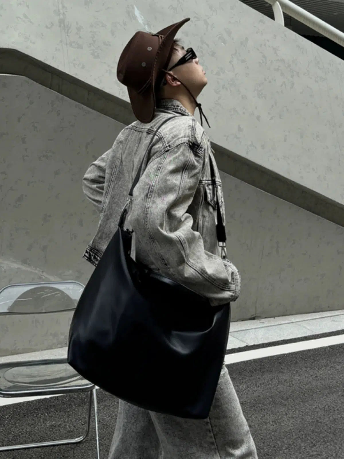 Black Leather Shoulder Bag