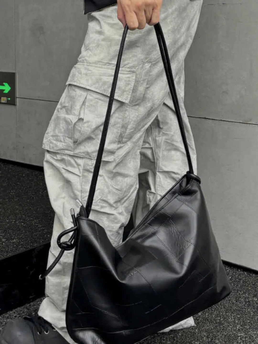Black Leather Shoulder Bag
