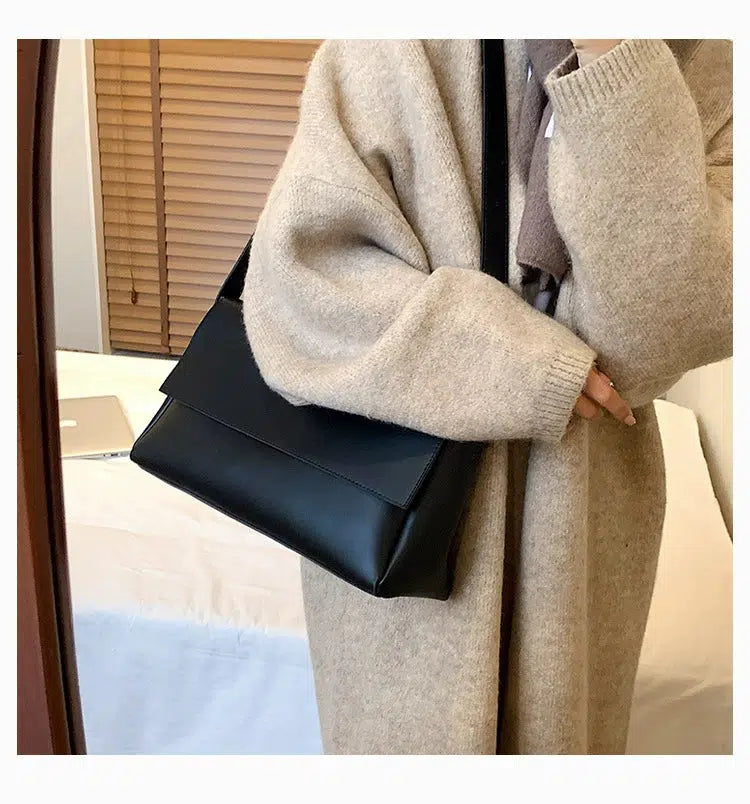 Black Leather Shoulder Bag