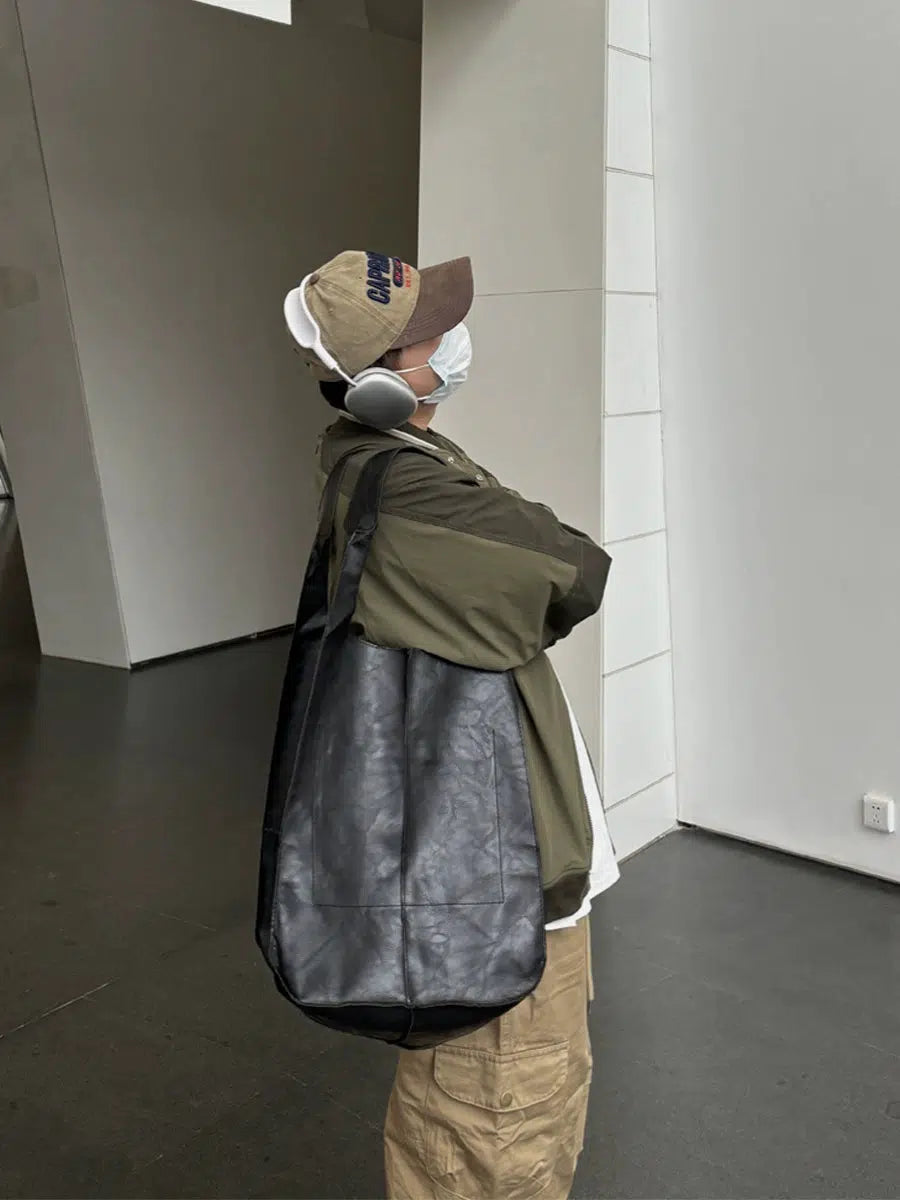 Black Leather Tote Bag