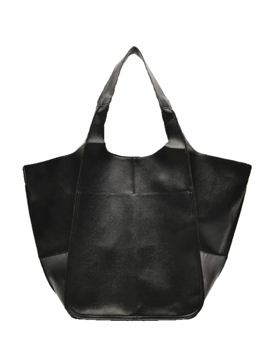 Black Leather Tote Bag