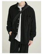 Black Long Sleeve Corduroy Shirt