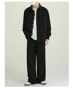 Black Long Sleeve Corduroy Shirt