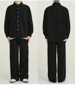 Black Long Sleeve Corduroy Shirt