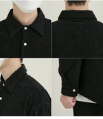 Black Long Sleeve Corduroy Shirt
