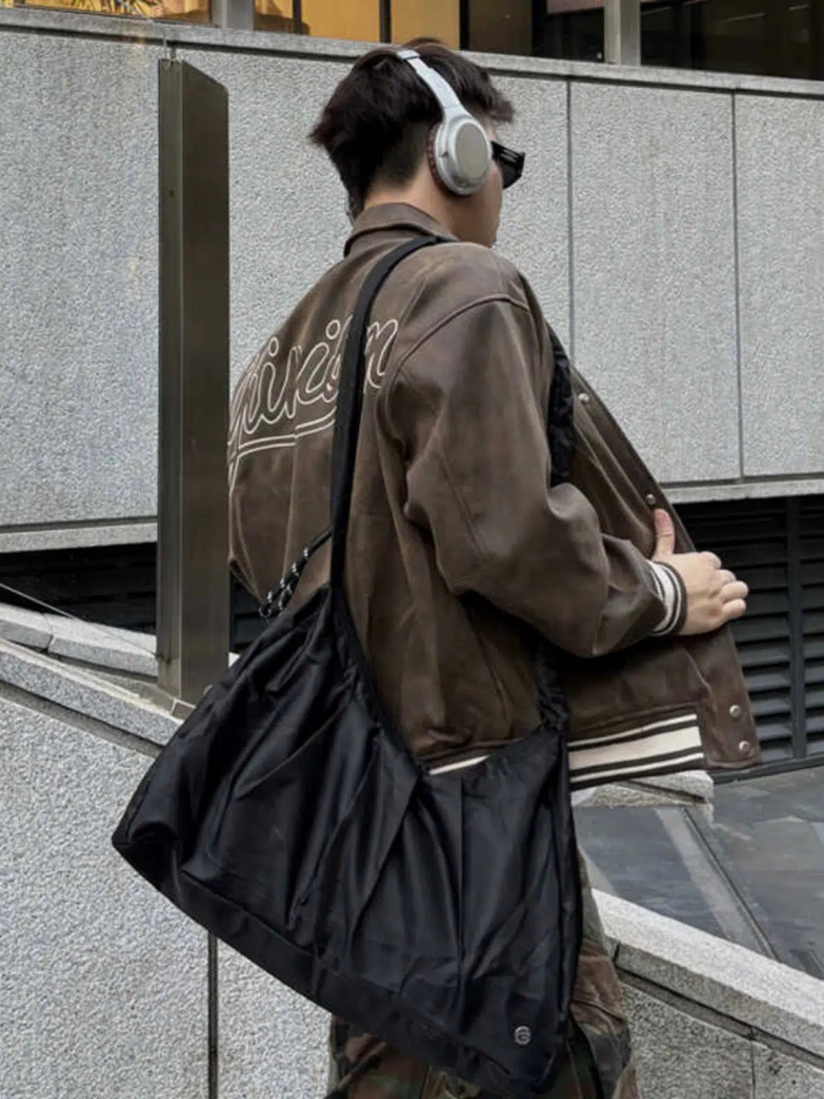 Black Nylon Shoulder Bag