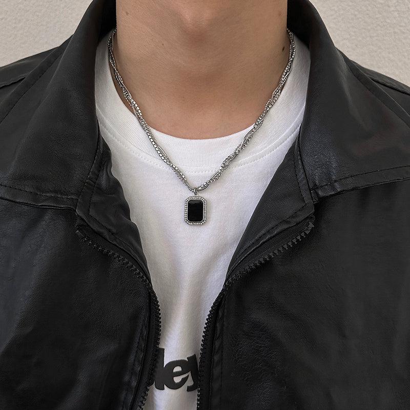 Black Pendant Diamond Necklace