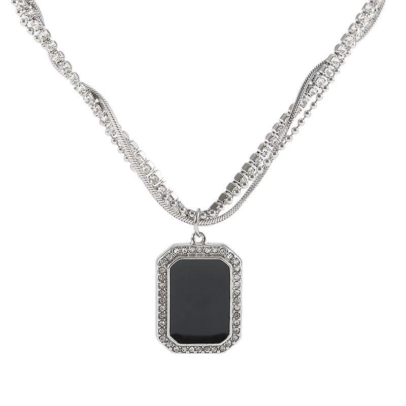 Black Pendant Diamond Necklace