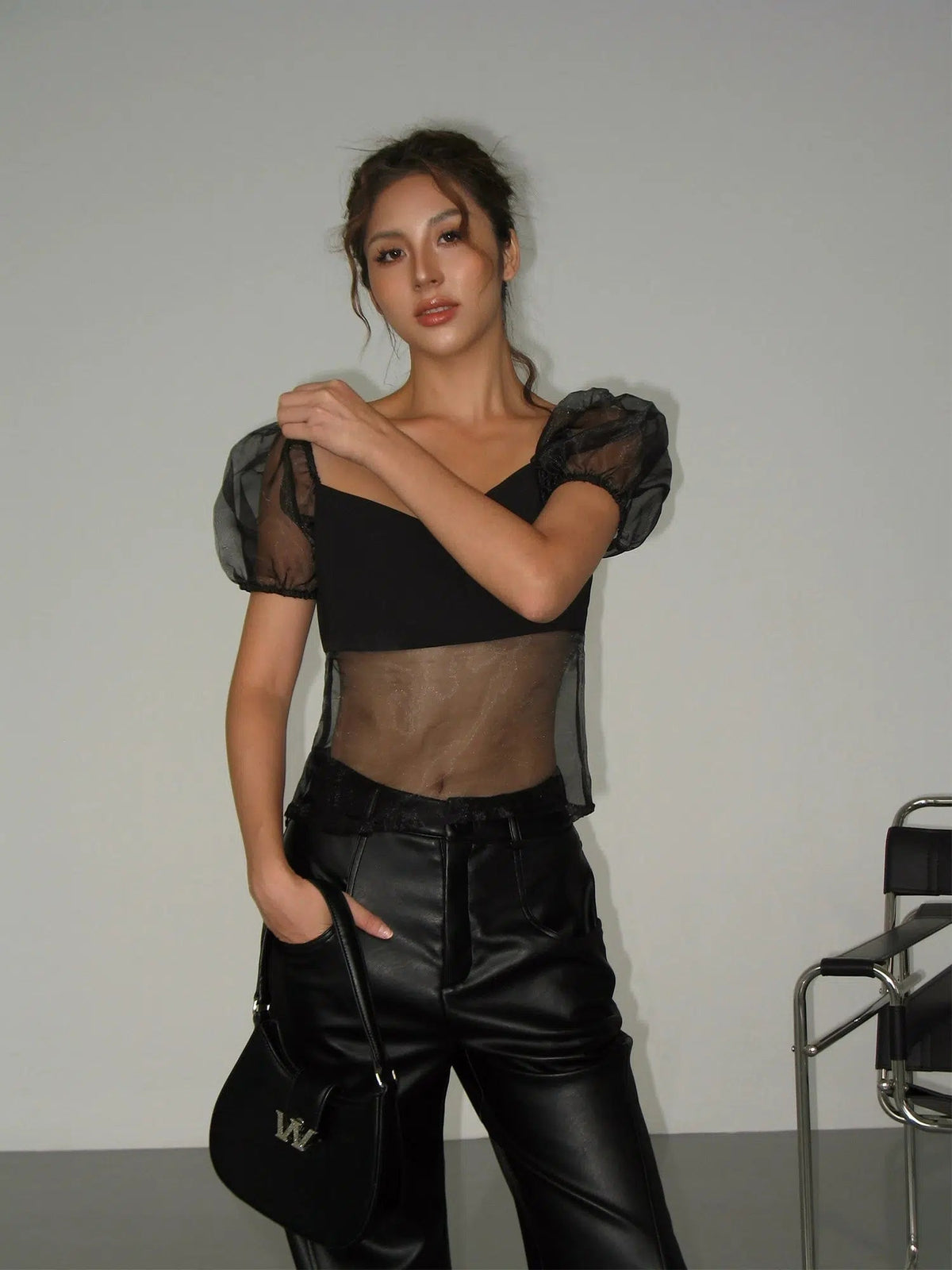 Black See-through Mesh T-shirt