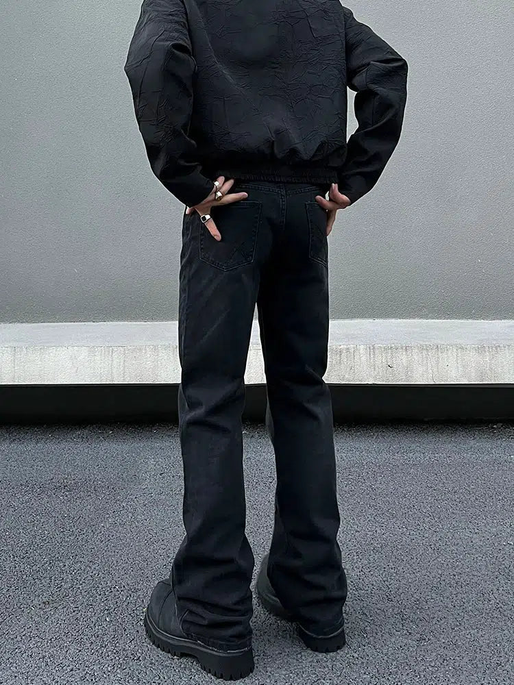 Black Slim Fit Straight Jeans