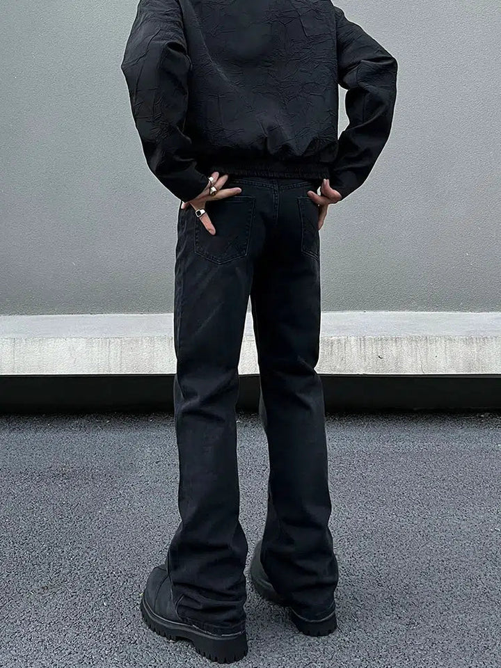 Black Slim Fit Straight Jeans