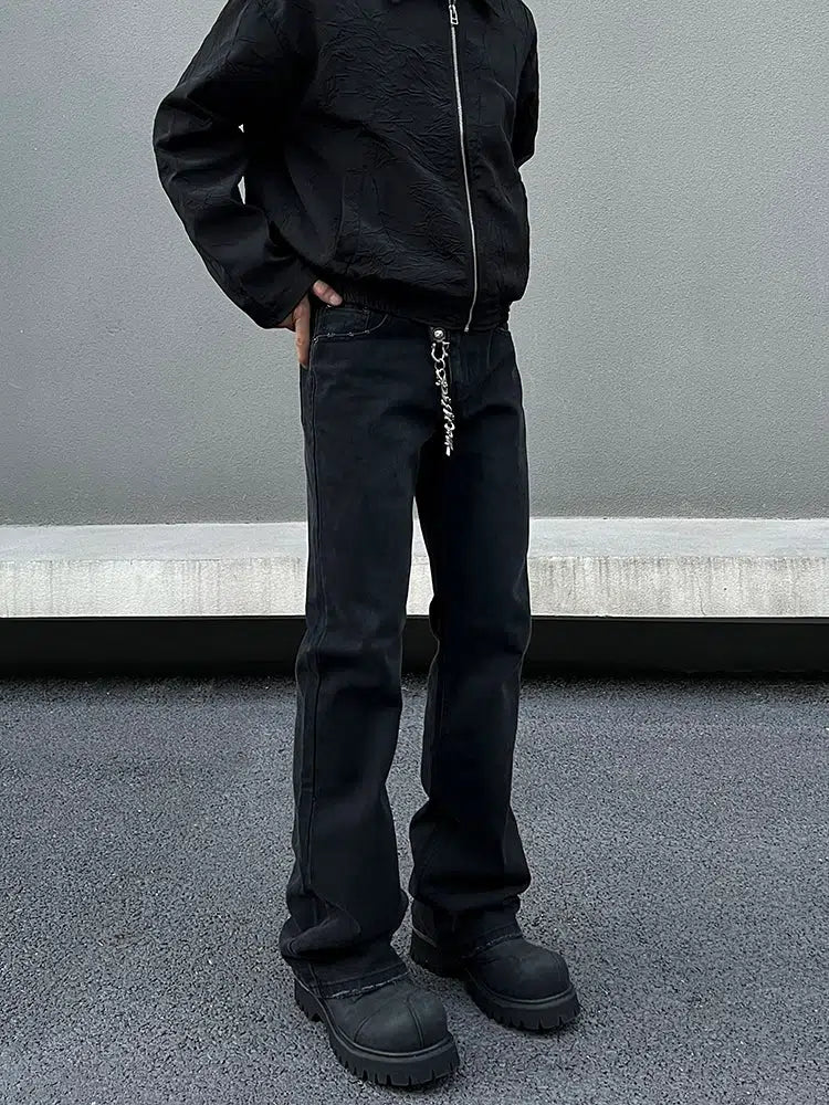 Black Slim Fit Straight Jeans