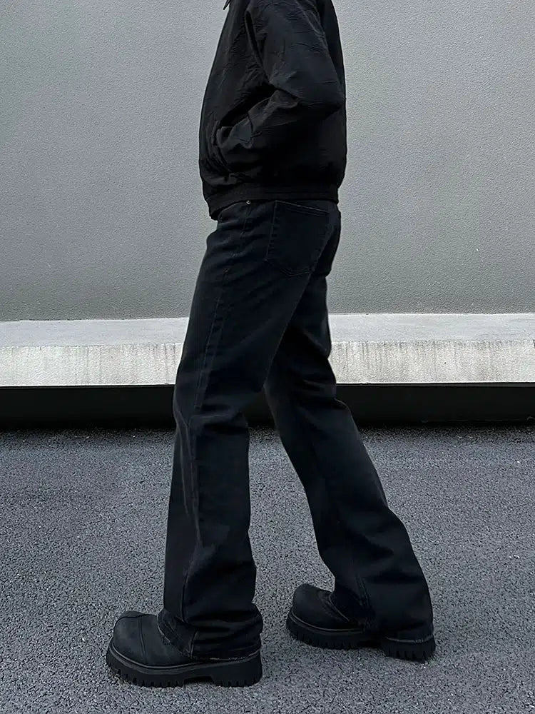 Black Slim Fit Straight Jeans