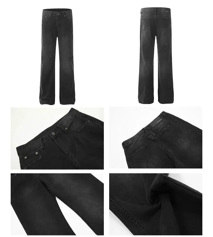 Black Slim Fit Straight Jeans