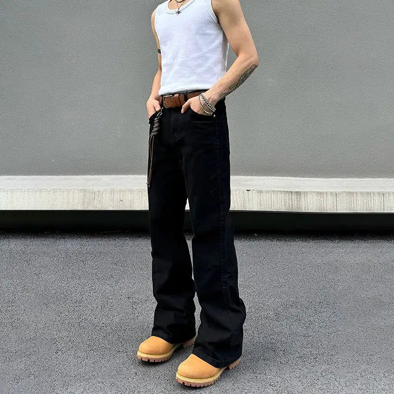 Black Straight-leg Jeans