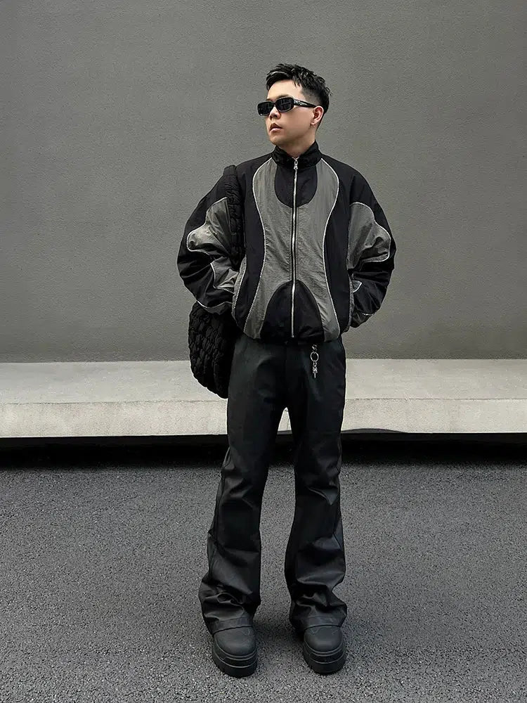 Black Straight-leg PU Leather Pants