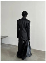 Black Suit Padded Shoulders Jacket