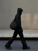 Black Thermal Hooded Sweatshirt