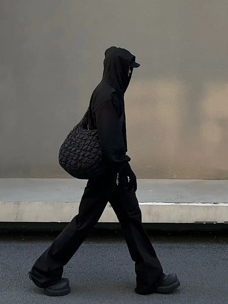 Black Thermal Hooded Sweatshirt