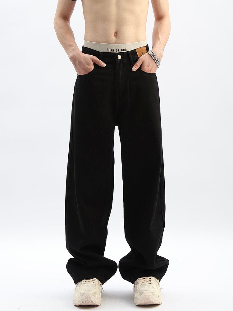 Black Wide Leg Drape Jeans