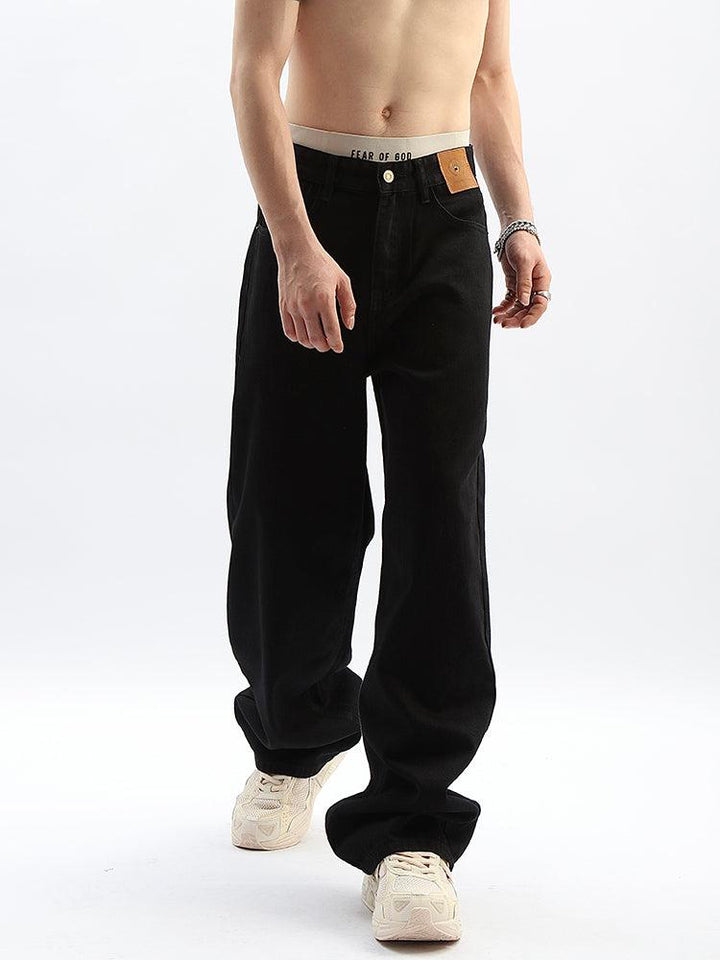 Black Wide Leg Drape Jeans