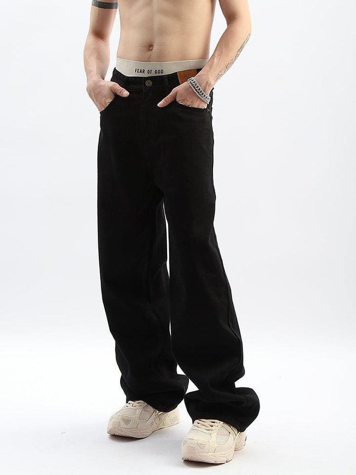 Black Wide Leg Drape Jeans