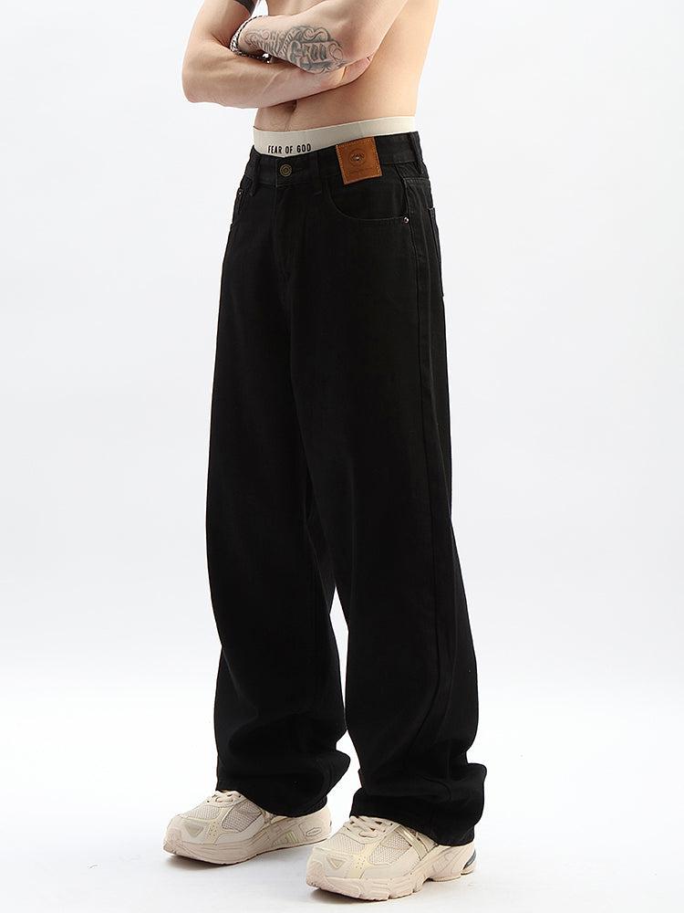 Black Wide Leg Drape Jeans