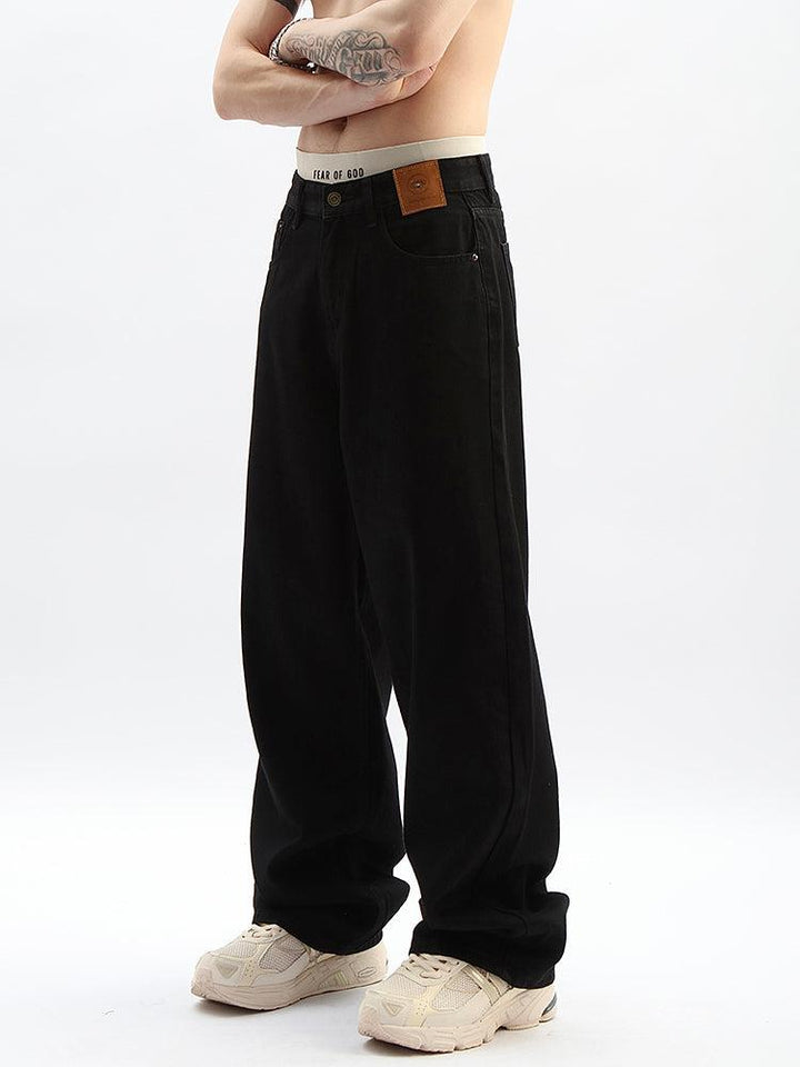 Black Wide Leg Drape Jeans