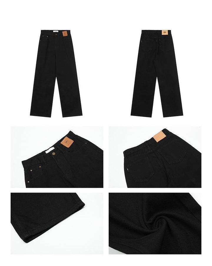 Black Wide Leg Drape Jeans