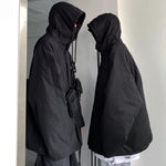 Black Windbreaker Hooded Jacket