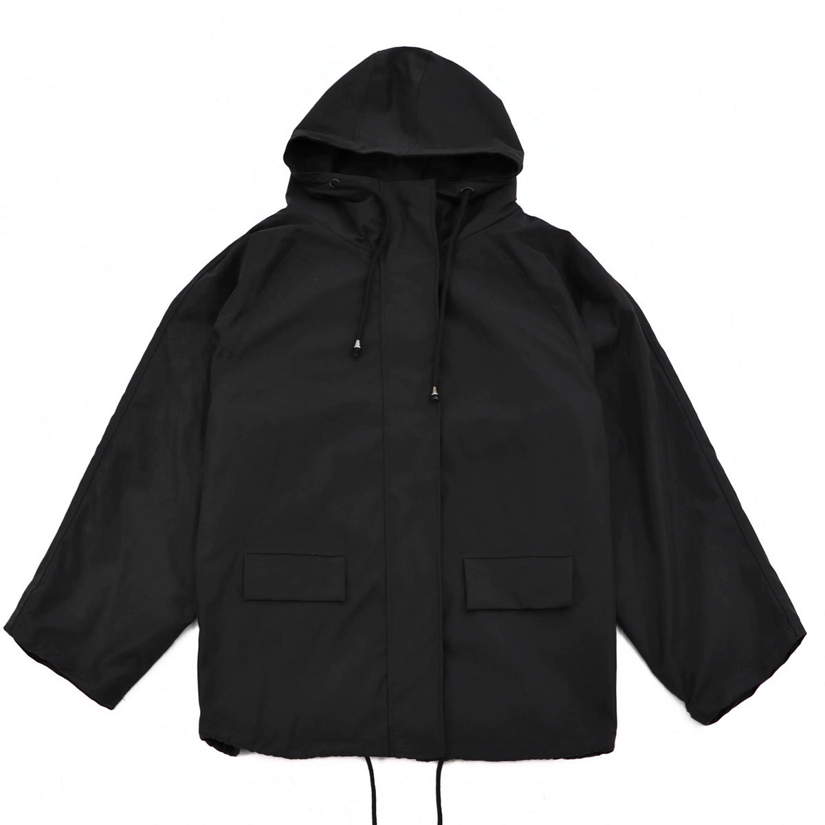 Black Windbreaker Hooded Jacket