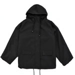 Black Windbreaker Hooded Jacket