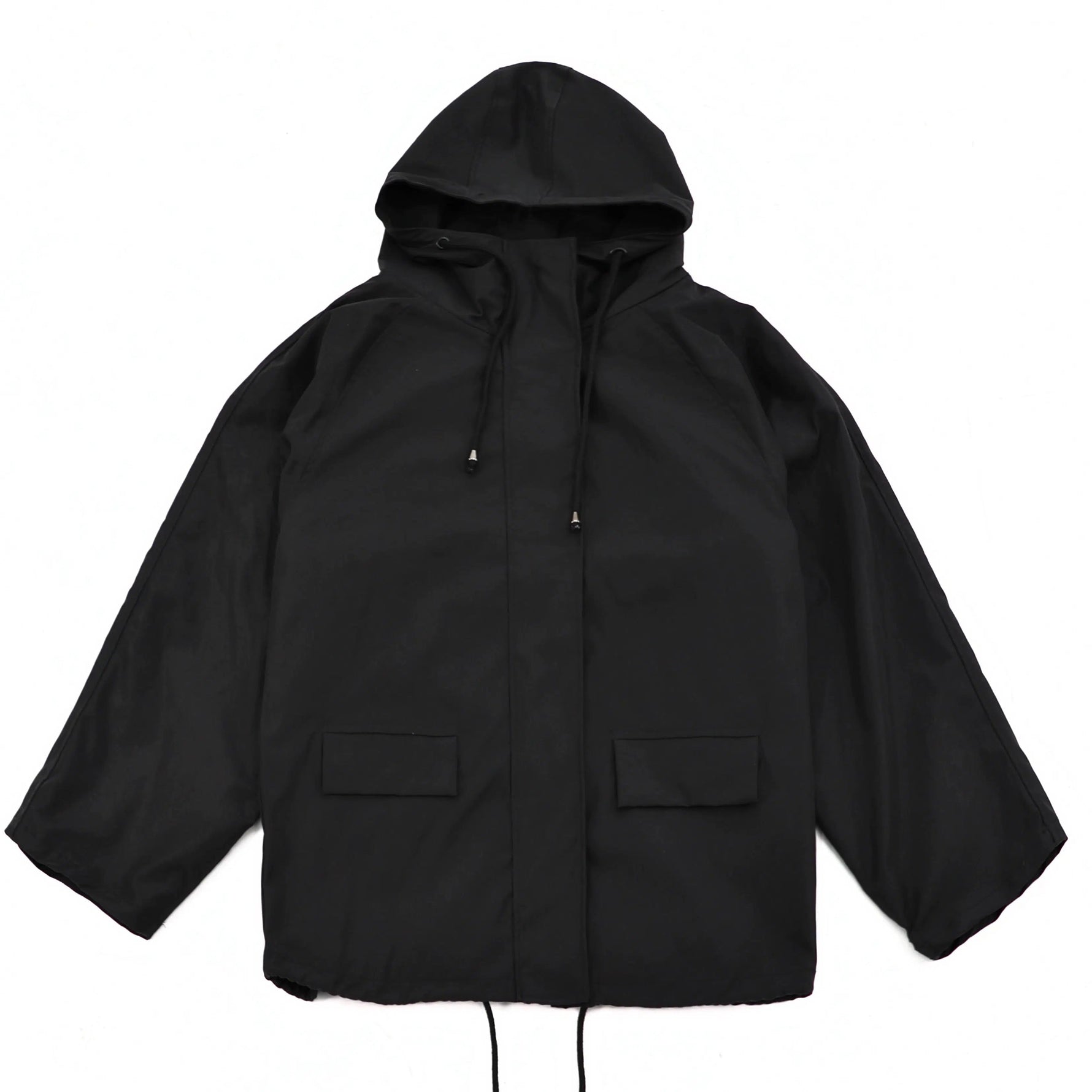 Black Windbreaker Hooded Jacket