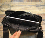 Black Woven Leather Crossbody Bag