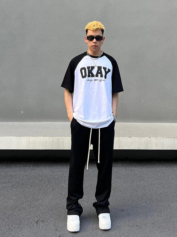 Black Zip Slim Drawstring Pants